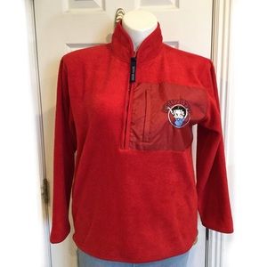 Betty Boop Red Half Zip Jacket